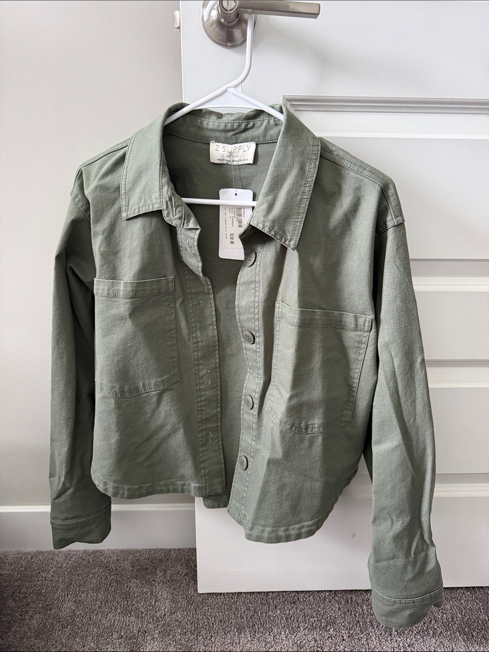 Z Supply Sage Green Button-Front Utility Shacket